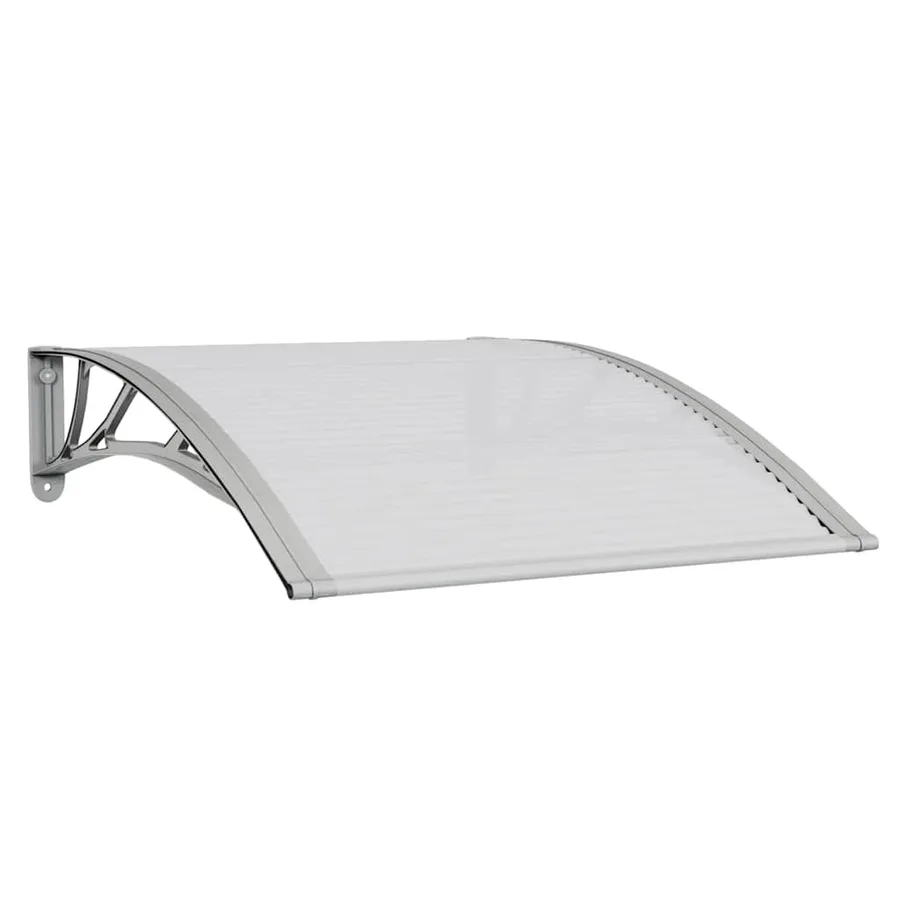 Auvent de porte gris et transparent 100 x 75 cm en polycarbonate - 2