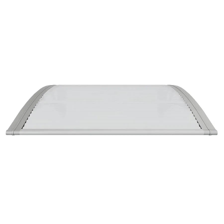 Auvent de porte gris et transparent 100 x 75 cm en polycarbonate - 4
