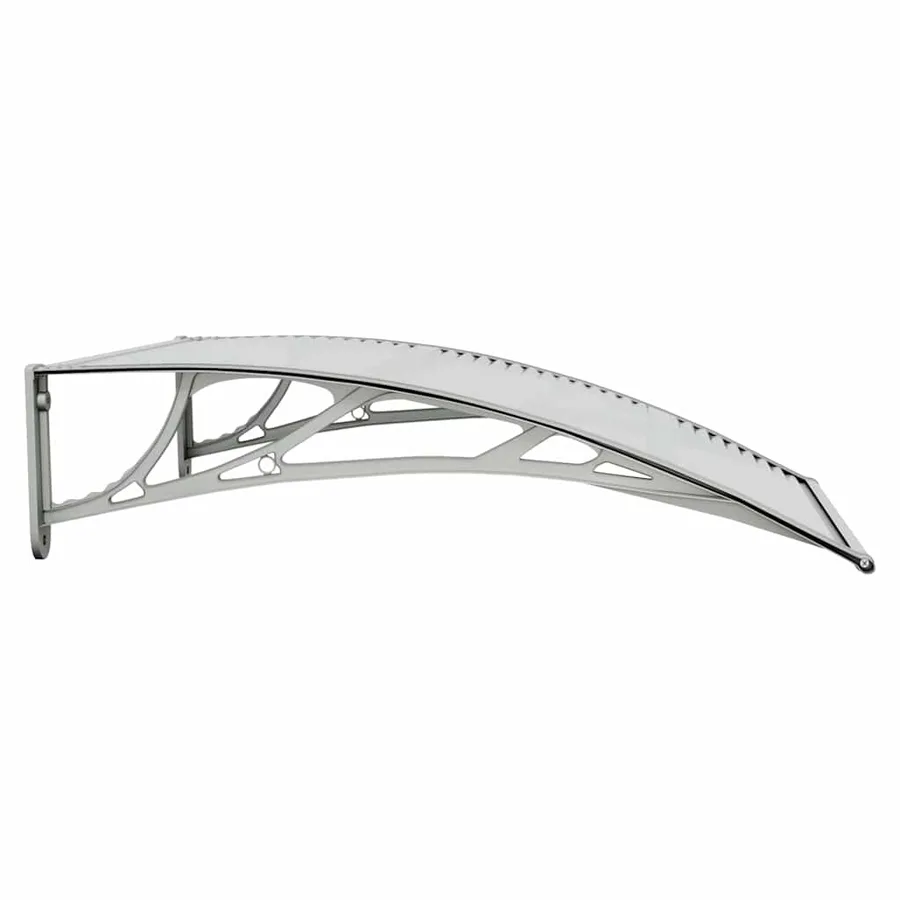 Auvent de porte gris et transparent 100 x 75 cm en polycarbonate - 5