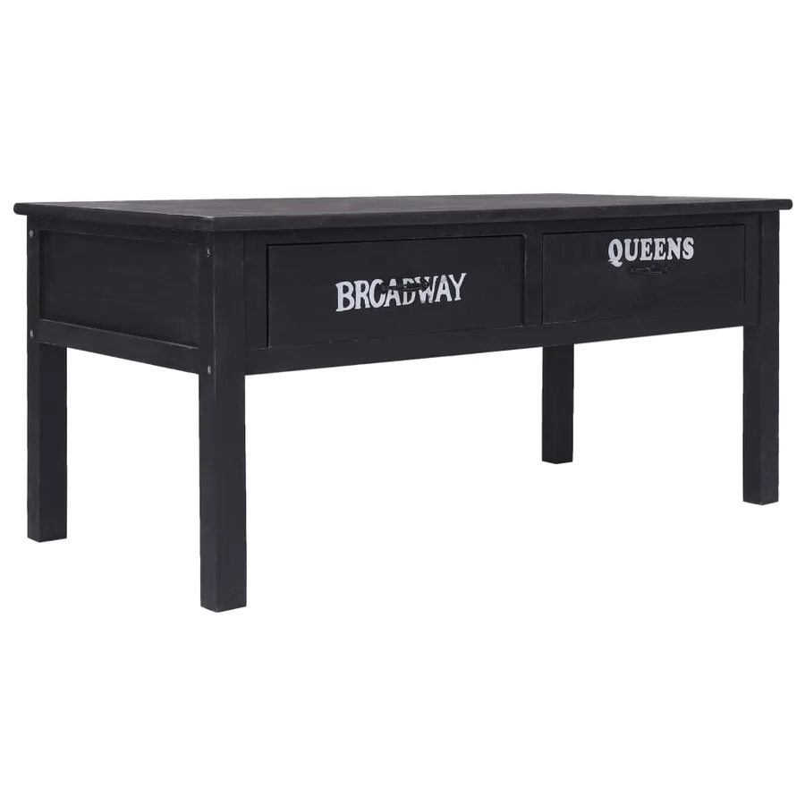 Table basse Noir 100x50x45 cm Bois - 2