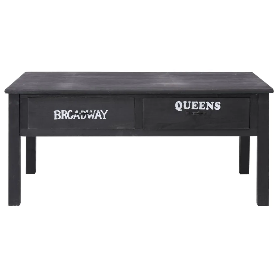 Table basse Noir 100x50x45 cm Bois - 3