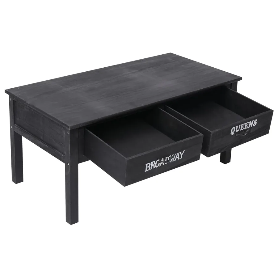 Table basse Noir 100x50x45 cm Bois - 5