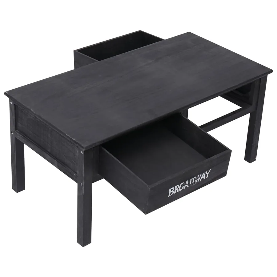 Table basse Noir 100x50x45 cm Bois - 6