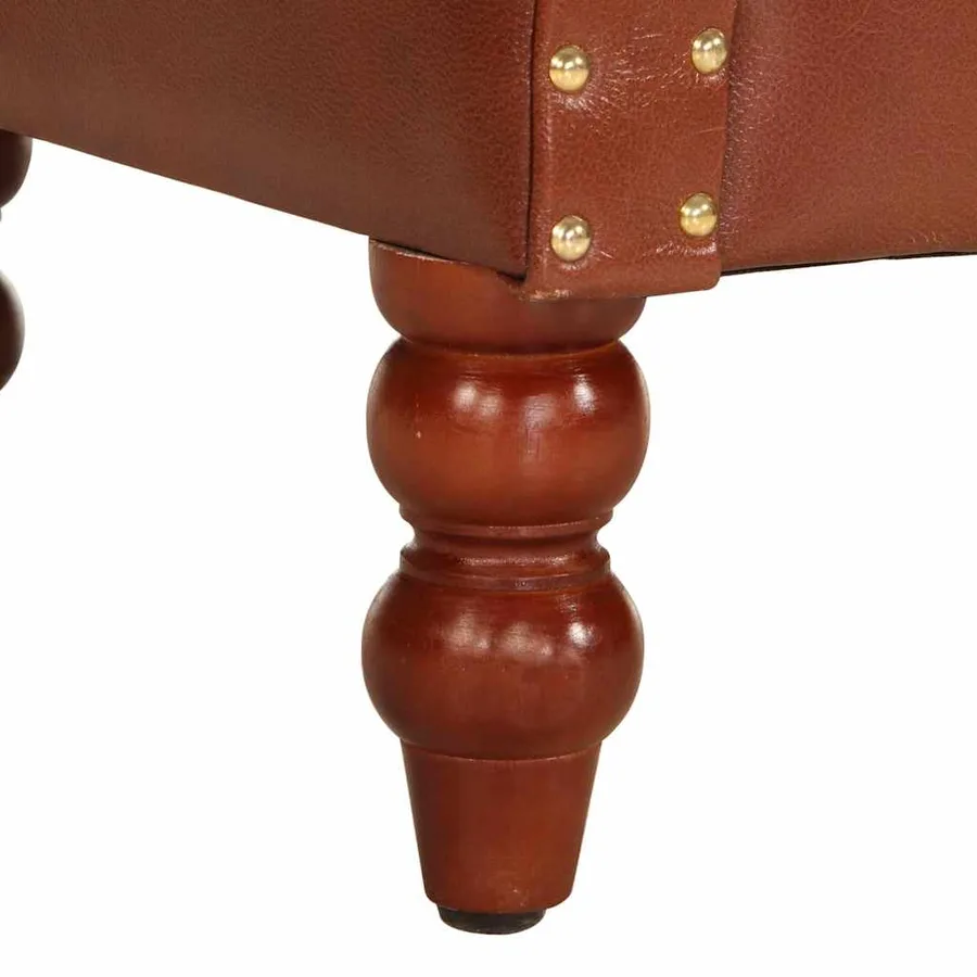 Fauteuil Marron Cuir de chèvre véritable - 8