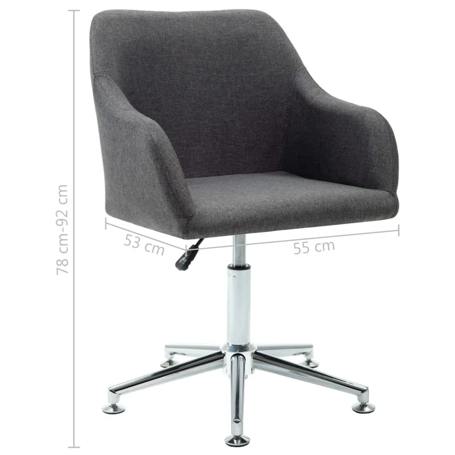 Chaises pivotantes à manger lot de 2 gris foncé tissu - 10