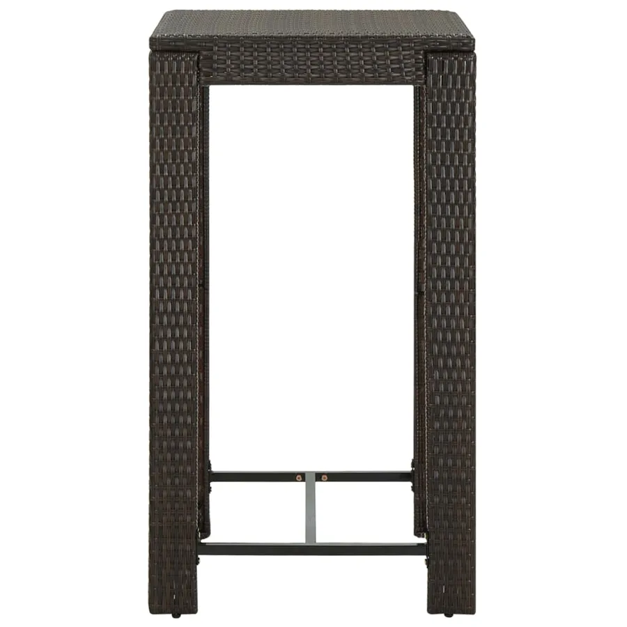 Ensemble de bar de jardin 5 pcs coussins Résine tressée Marron - 9