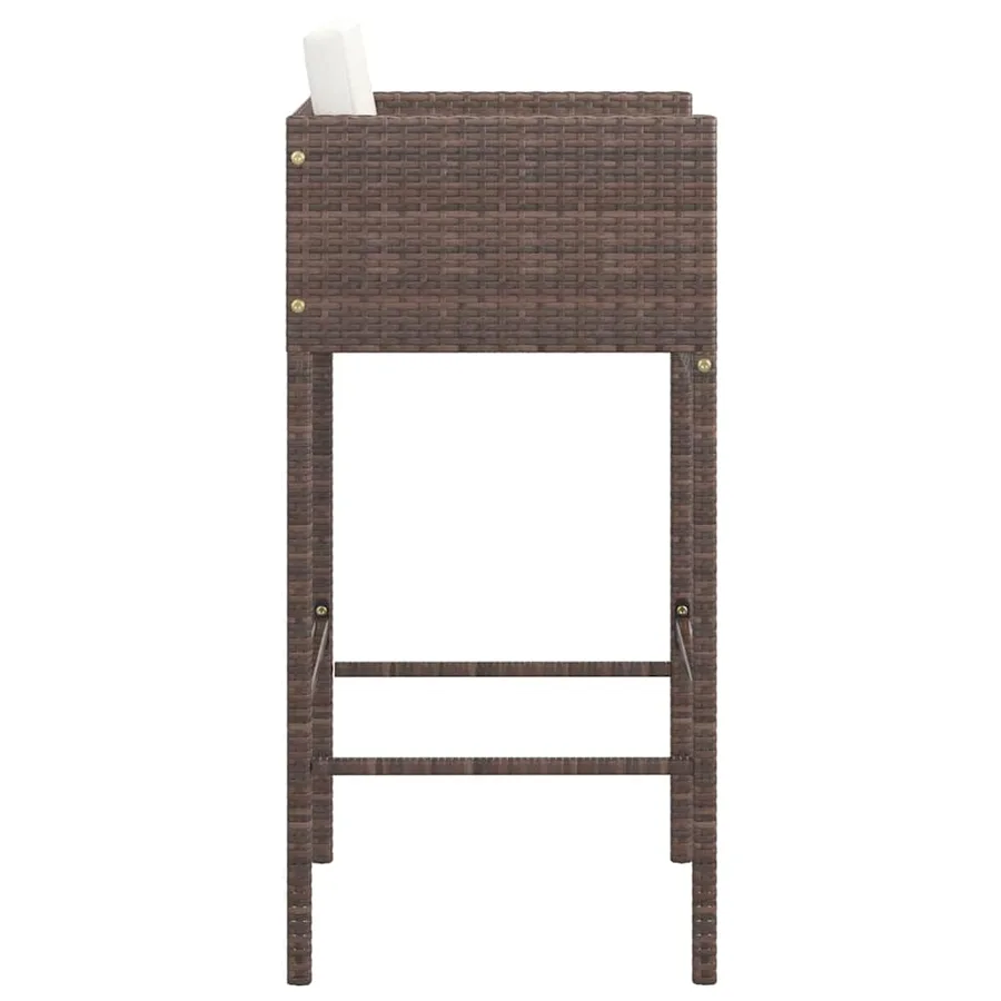 Tabourets de bar lot de 2 avec coussins marron résine tressée - 5