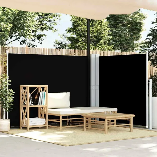 Auvent latéral rétractable Noir 140 x 600 cm