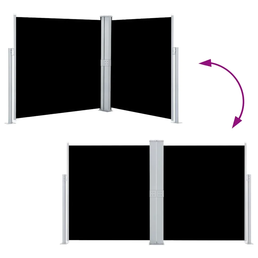Auvent latéral rétractable Noir 140 x 600 cm - 5