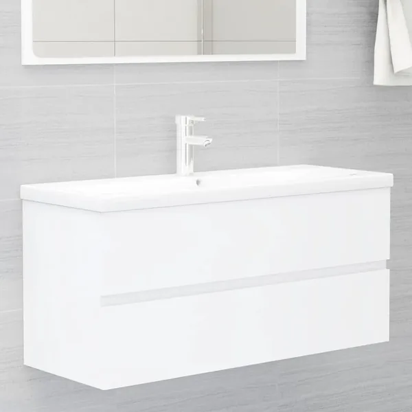 Armoire d'évier Blanc 100x38,5x45 cm Bois d'ingénierie