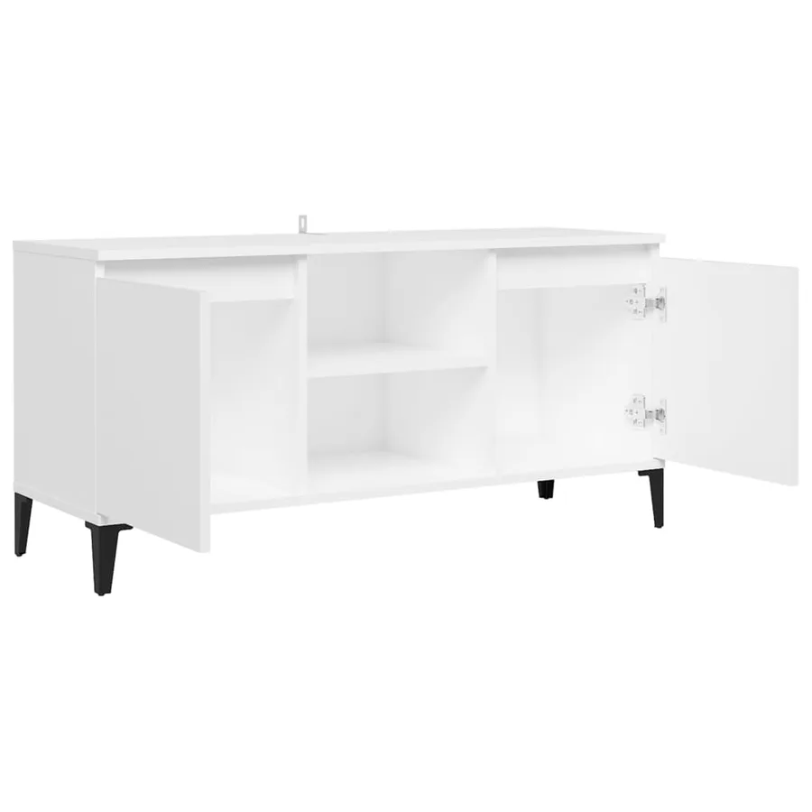 Meuble TV avec pieds en métal Blanc 103,5x35x50 cm - 7