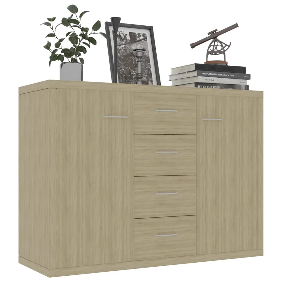 Buffet Chêne sonoma 88x30x65 cm Bois d'ingénierie - 3
