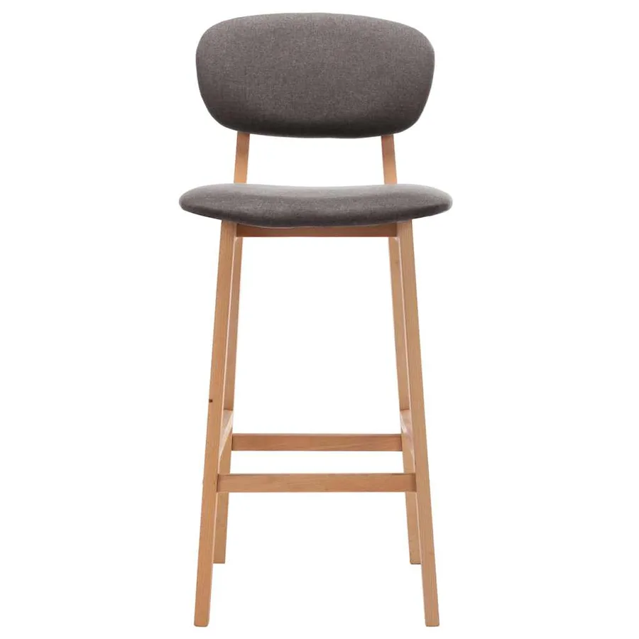 Tabourets de bar lot de 2 gris clair tissu - 3