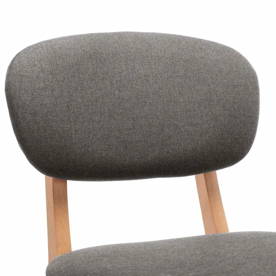 Tabourets de bar lot de 2 gris clair tissu - 6