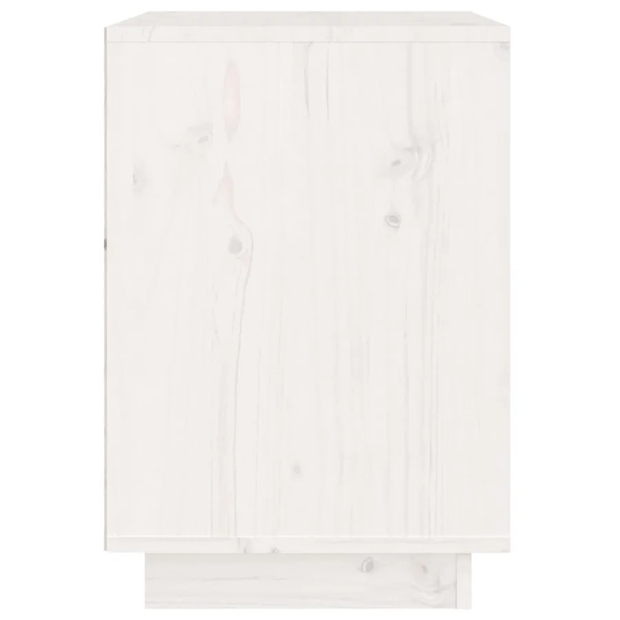Table de chevet Blanc 40x35x50 cm Bois de pin solide - 7