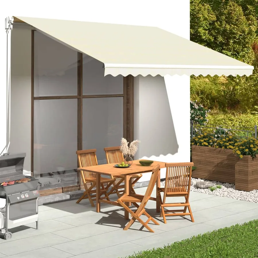 Tissu de remplacement pour auvent couleur crème 4x3,5 m polyester