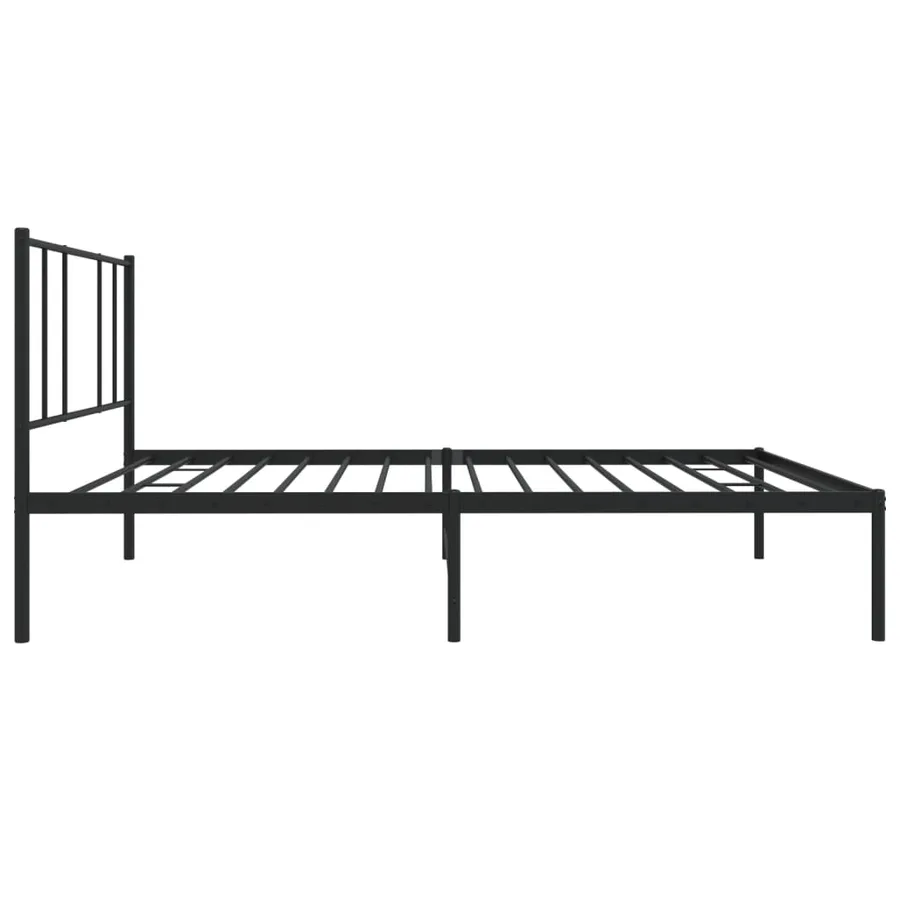 Cadre de lit métal sans matelas avec tête de lit noir 90x200 cm - 7