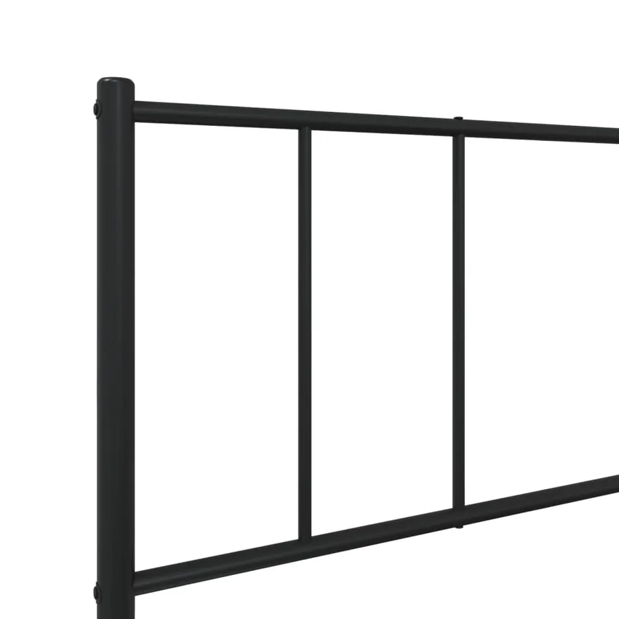 Cadre de lit métal sans matelas avec tête de lit noir 90x200 cm - 9