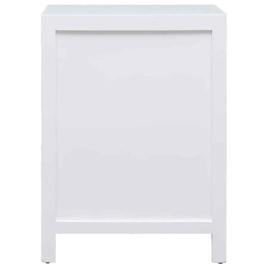 Table de chevet Blanc 38 x 28 x 52 cm Bois de Paulownia - 3