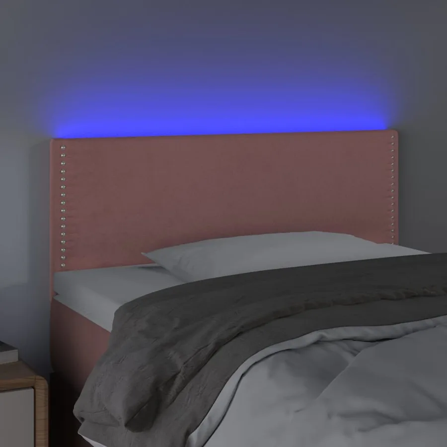 Tête de lit à LED Rose 100x5x78/88 cm Velours - 3