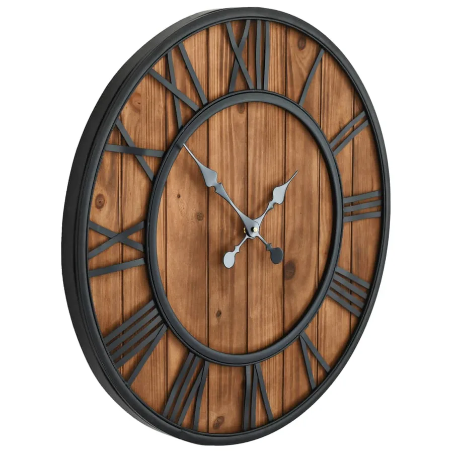 Horloge murale vintage à quartz Bois et métal 60 cm XXL - 3