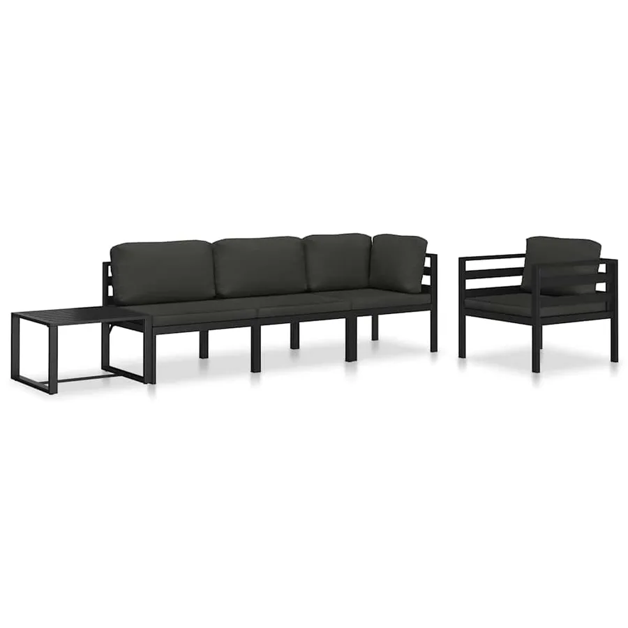 Canapé central sectionnel avec coussins Aluminium Anthracite - 12
