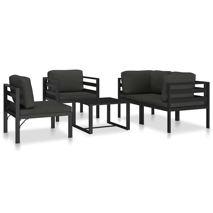 Canapé central sectionnel avec coussins Aluminium Anthracite - 13