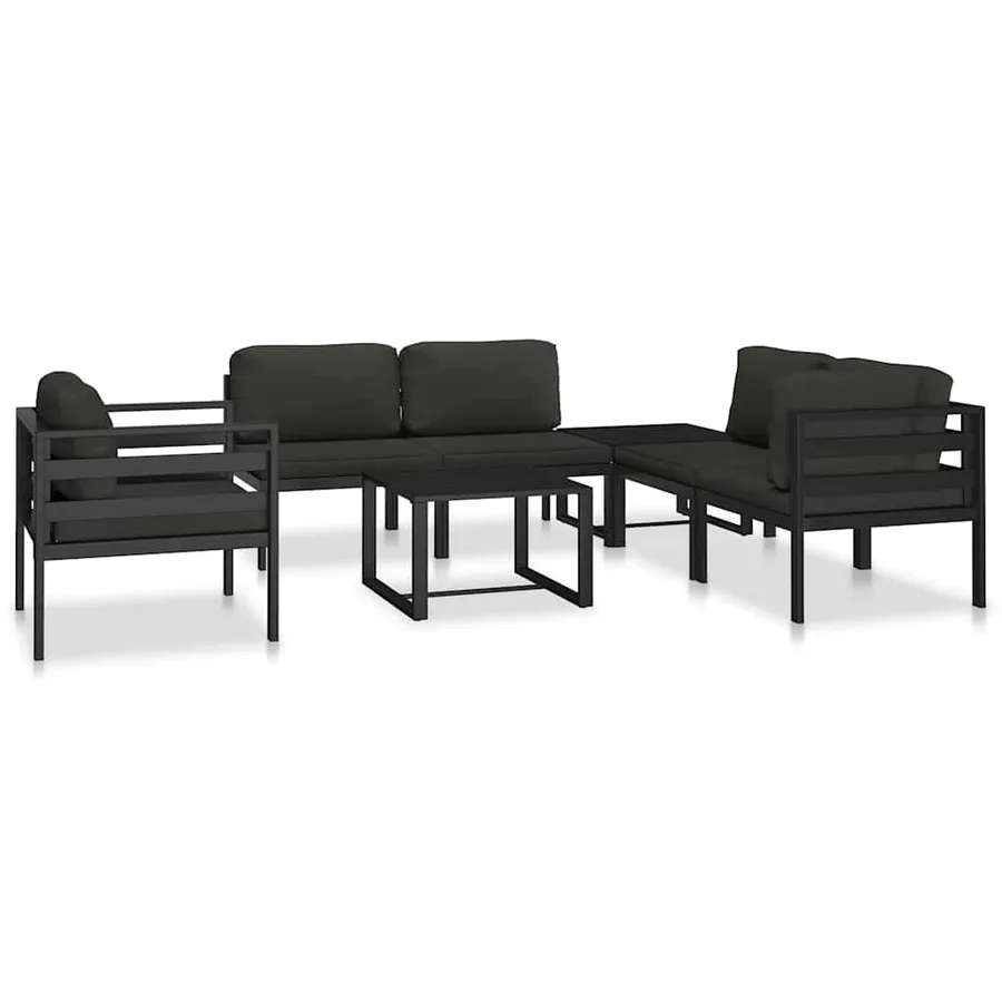 Canapé central sectionnel avec coussins Aluminium Anthracite - 7