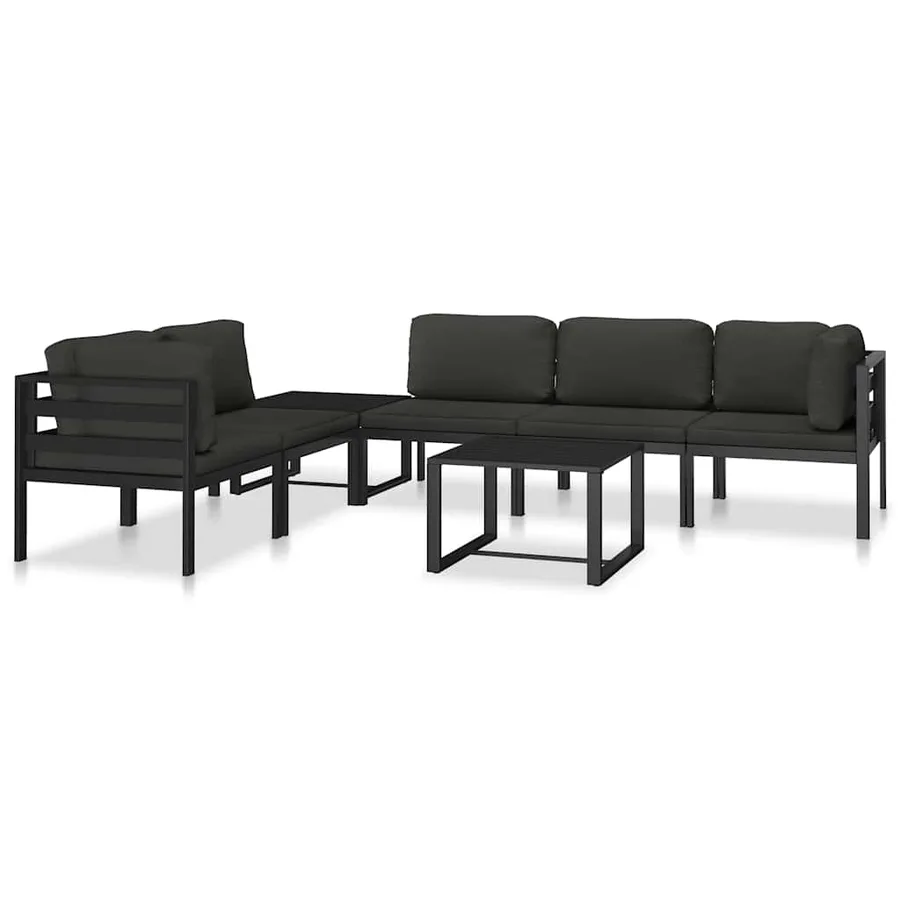 Canapé central sectionnel avec coussins Aluminium Anthracite - 8