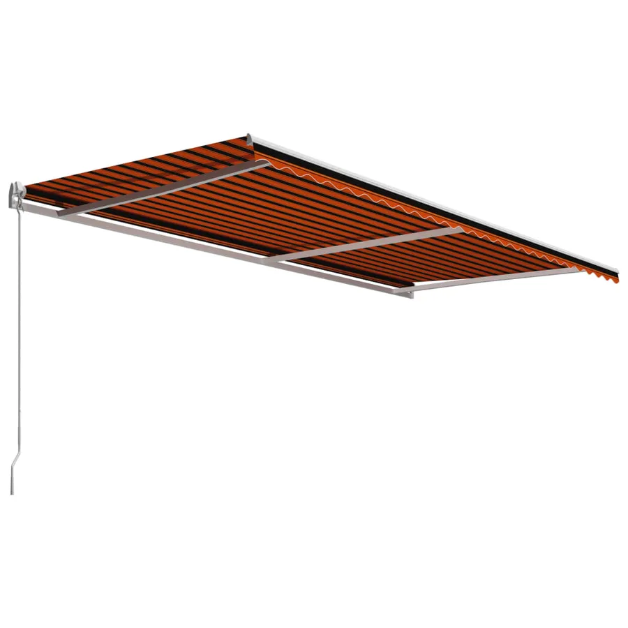 Auvent manuel rétractable 600x300 cm Orange et marron - 3