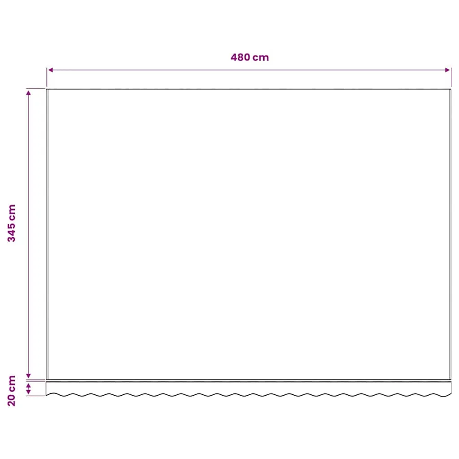 Tissu de remplacement pour auvent jaune et blanc 5x3,5 m polyester - 6