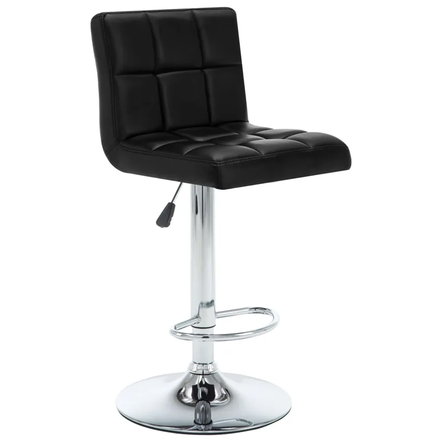 Tabourets de bar lot de 2 noir similicuir - 2