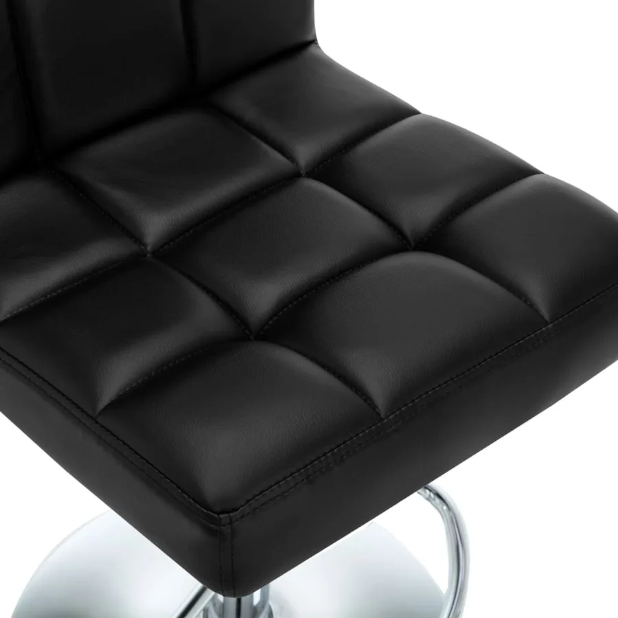 Tabourets de bar lot de 2 noir similicuir - 6