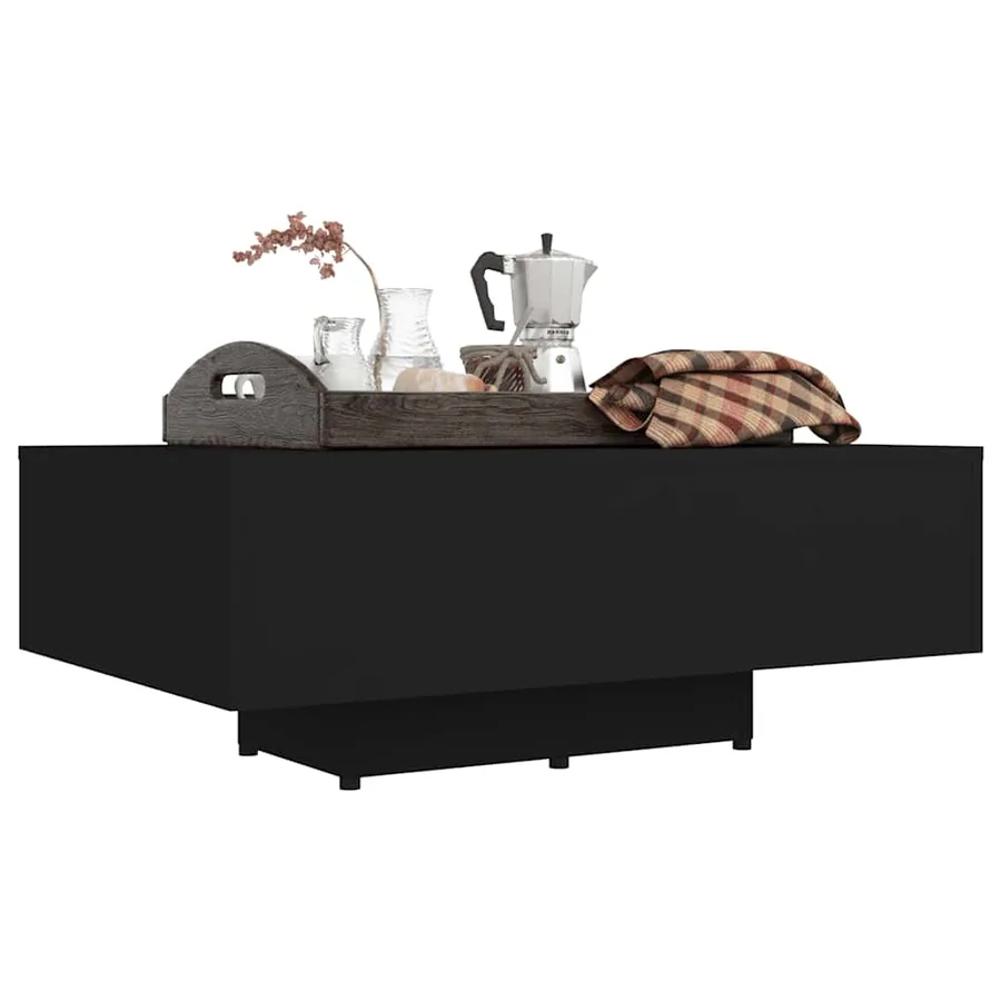 Table basse Noir 85x55x31 cm Bois d'ingénierie - 5