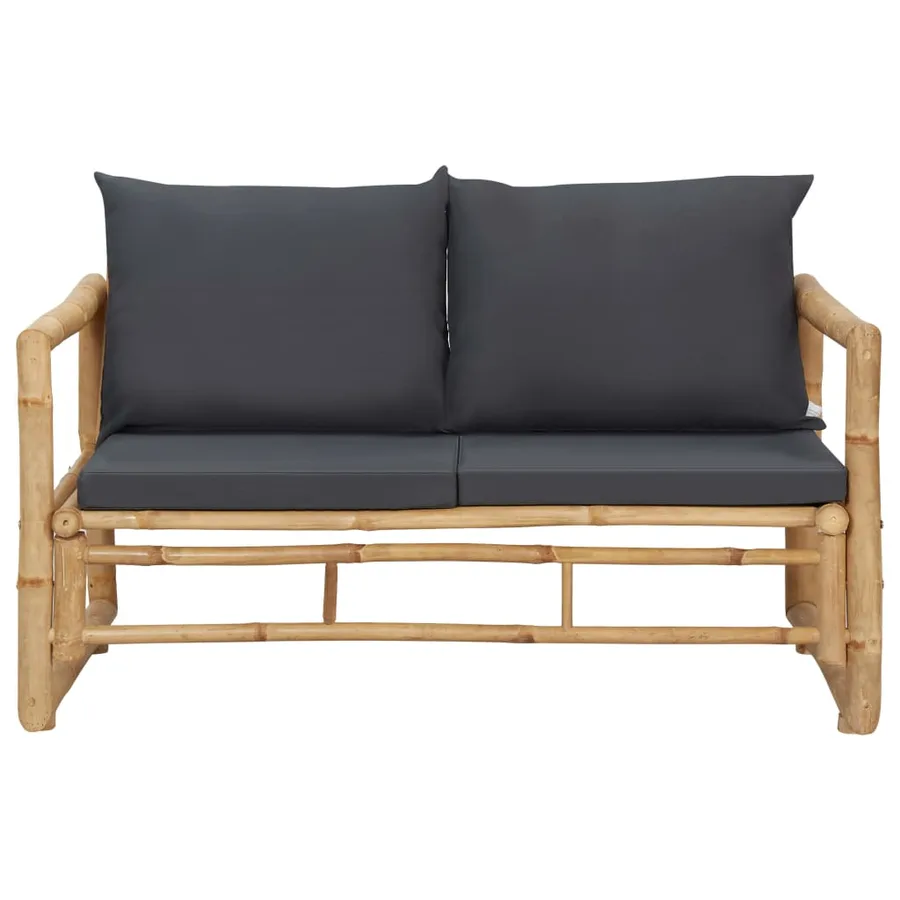 Salon de jardin 4 pcs avec coussins Bambou - 4