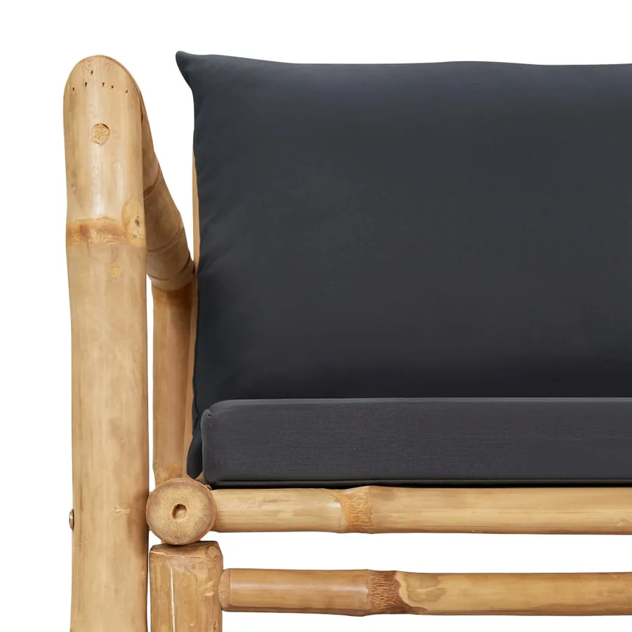 Salon de jardin 4 pcs avec coussins Bambou - 7