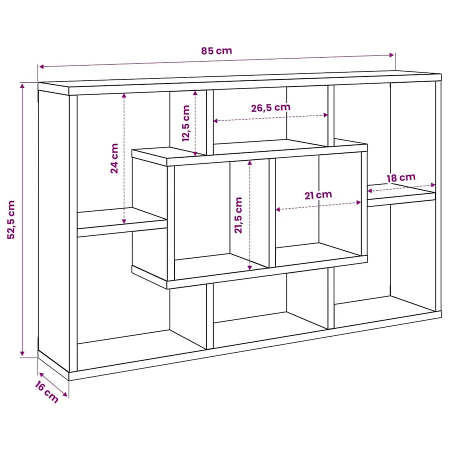 Étagère murale Chêne Sonoma 85x16x52,5 cm Bois d'ingénierie - 8