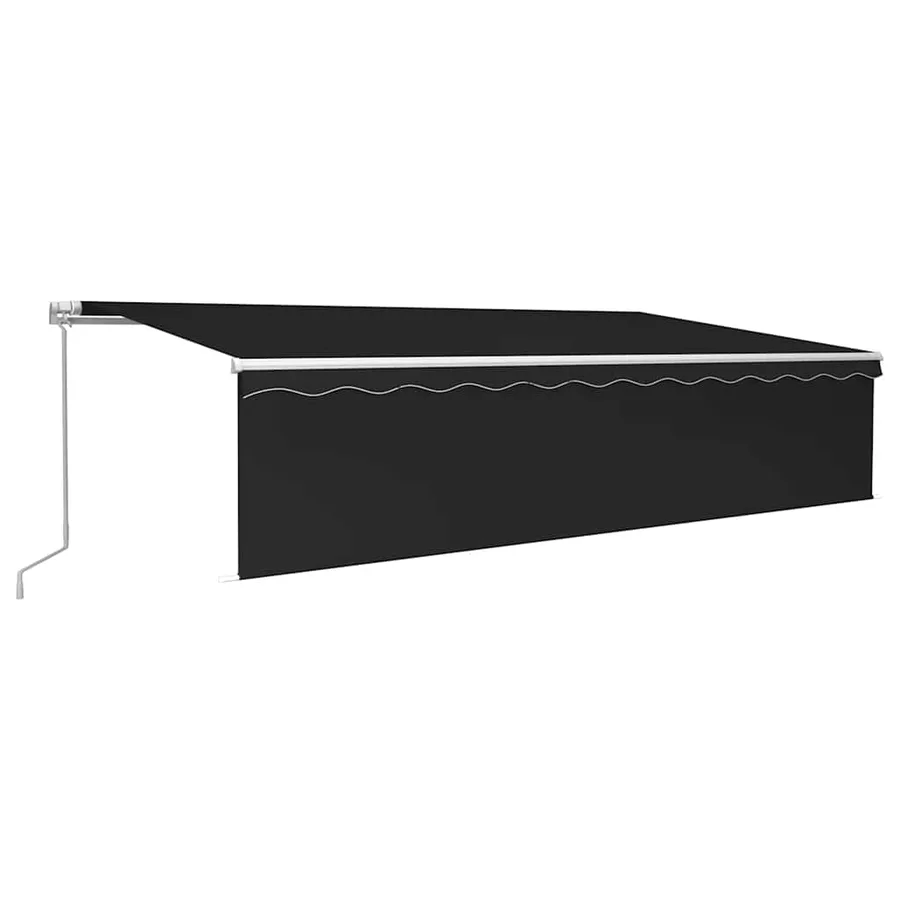 Auvent manuel rétractable avec store 6x3 m Anthracite - 2