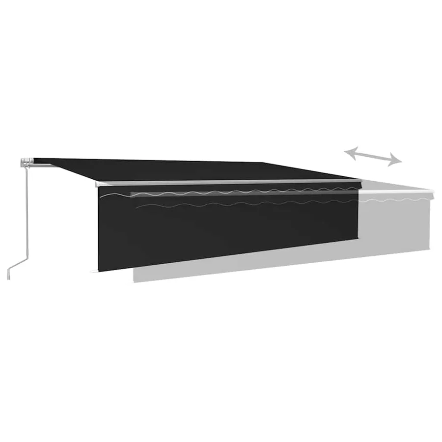 Auvent manuel rétractable avec store 6x3 m Anthracite - 6