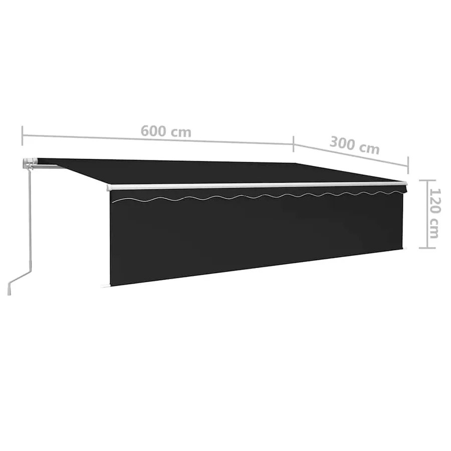 Auvent manuel rétractable avec store 6x3 m Anthracite - 7