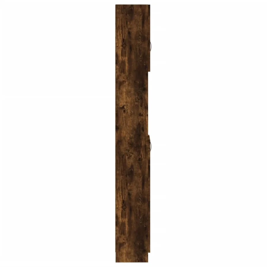 Armoire de bain Chêne fumé 32x25,5x190 cm Bois d'ingénierie - 7