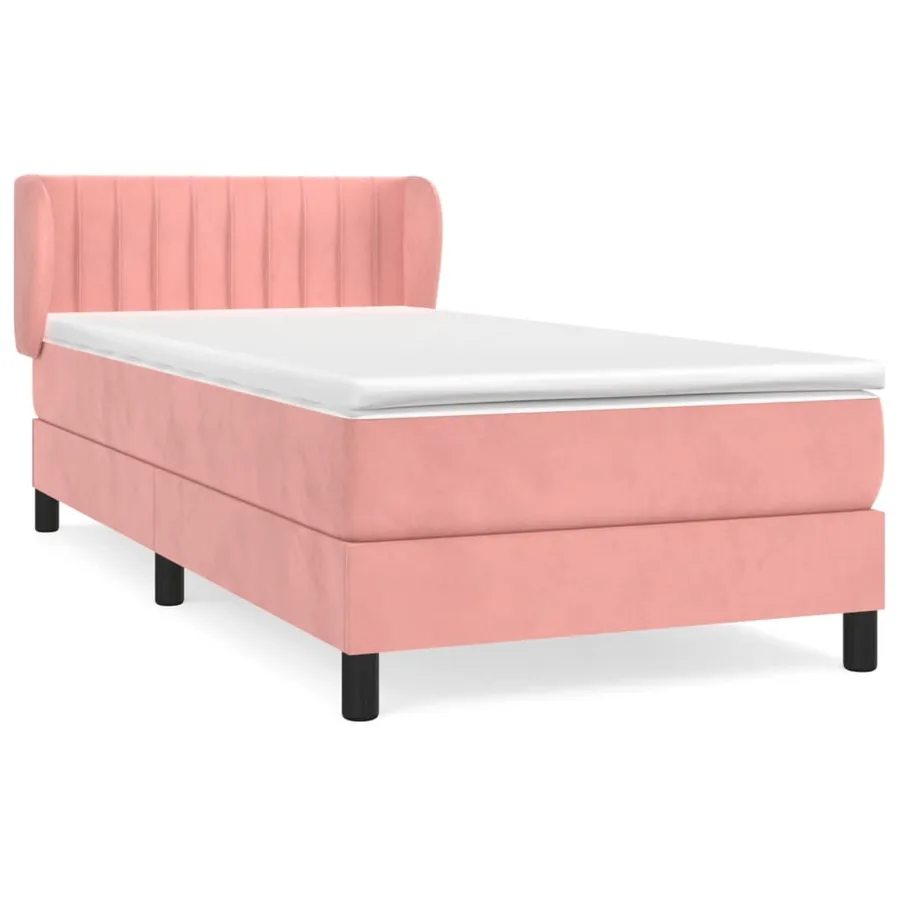 Sommier à lattes de lit avec matelas Rose 100x200 cm Velours - 2