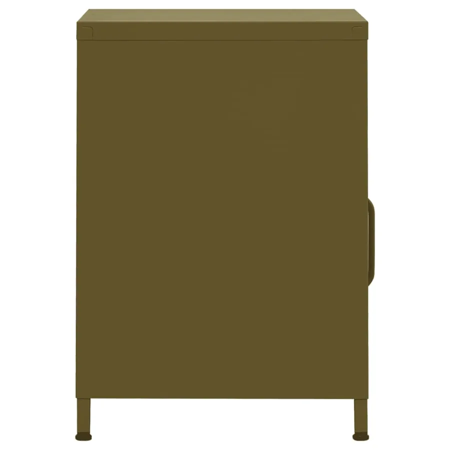 Table de chevet Vert olive 35x35x51 cm Acier - 4