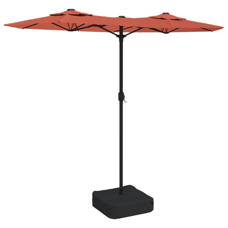 Parasol de jardin à double tête avec LED terre cuite 316x145 cm - 2