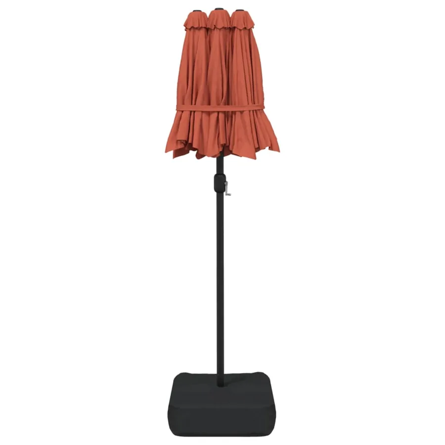 Parasol de jardin à double tête avec LED terre cuite 316x145 cm - 7