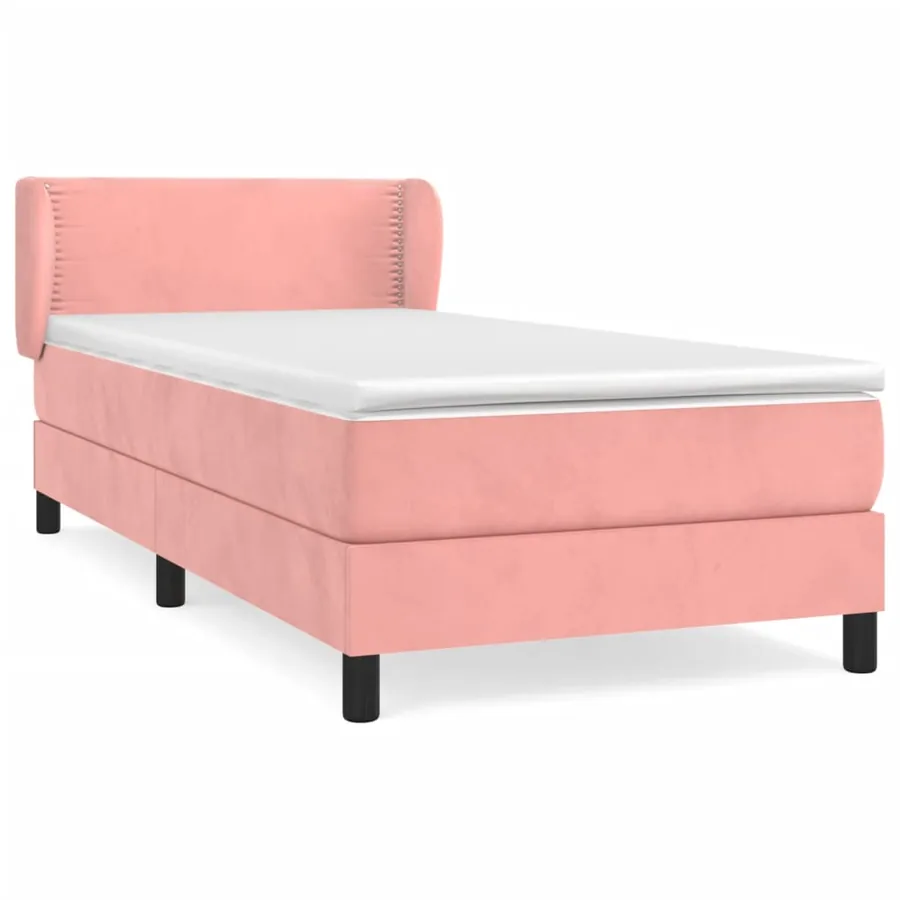 Sommier à lattes de lit avec matelas Rose 100x200 cm Velours - 2