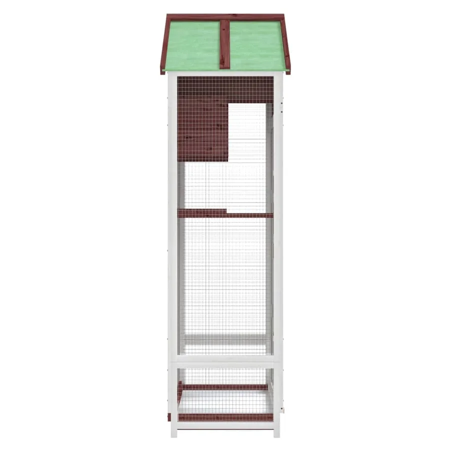 Maison à oiseaux moka 91,5x53x170 cm bois massif de pin - 6