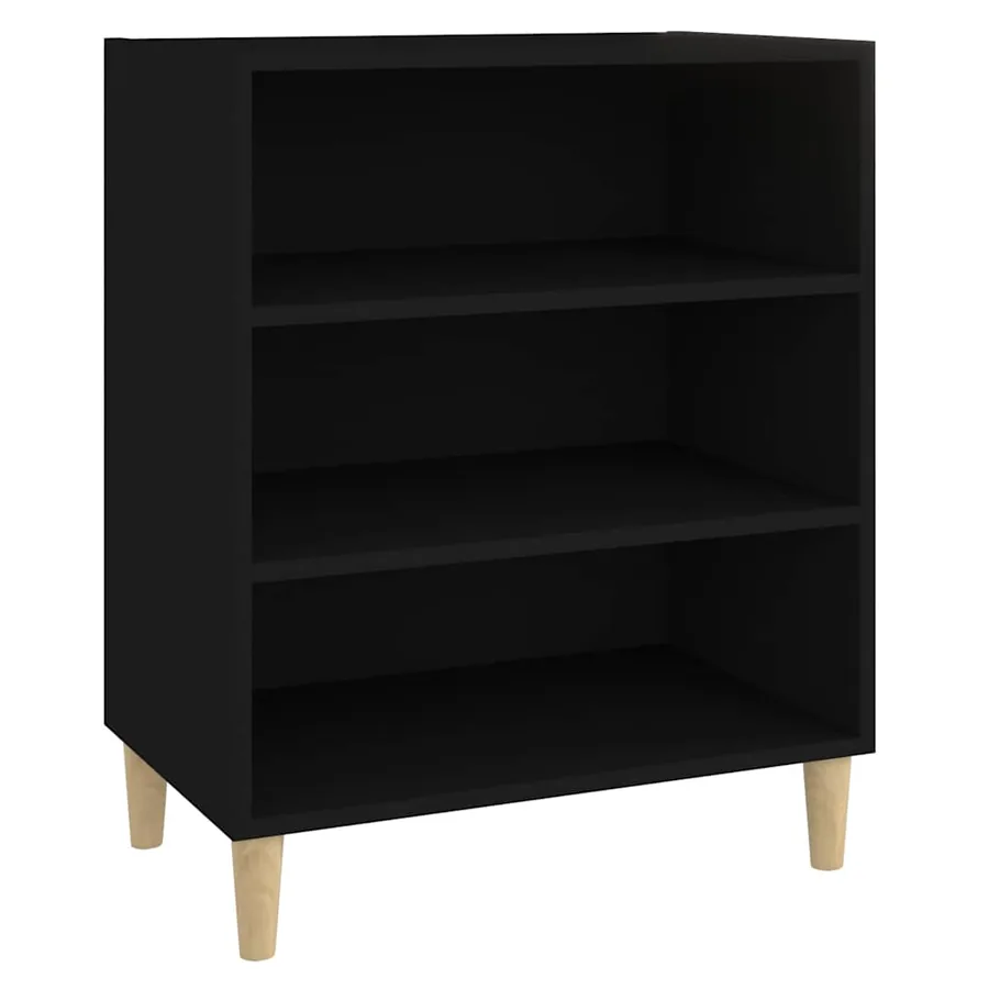 Buffet noir 57x35x70 cm bois d’ingénierie - 2