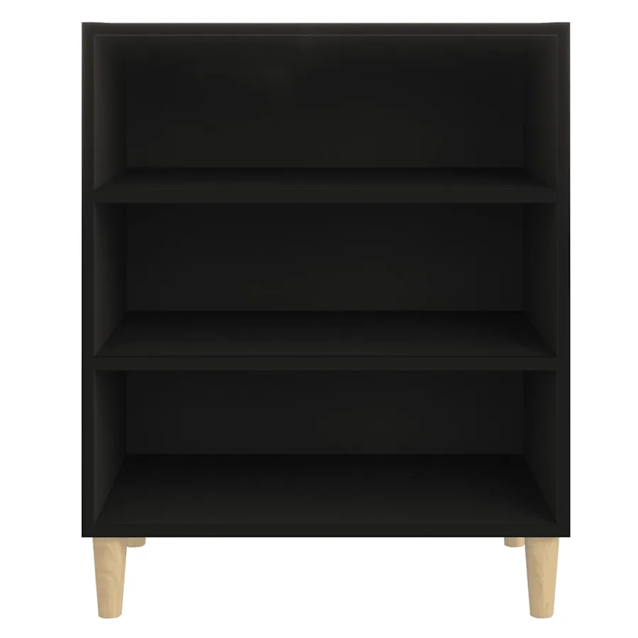 Buffet noir 57x35x70 cm bois d’ingénierie - 4