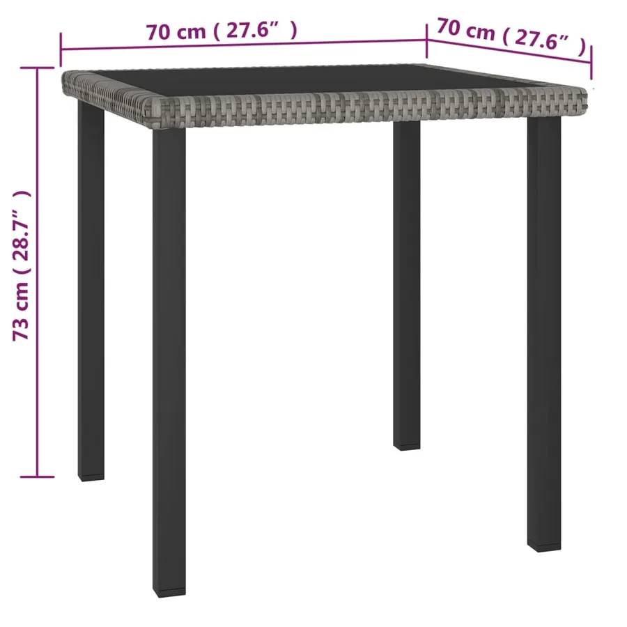 Ensemble à manger de jardin 5 pcs Résine tressée Gris - 11